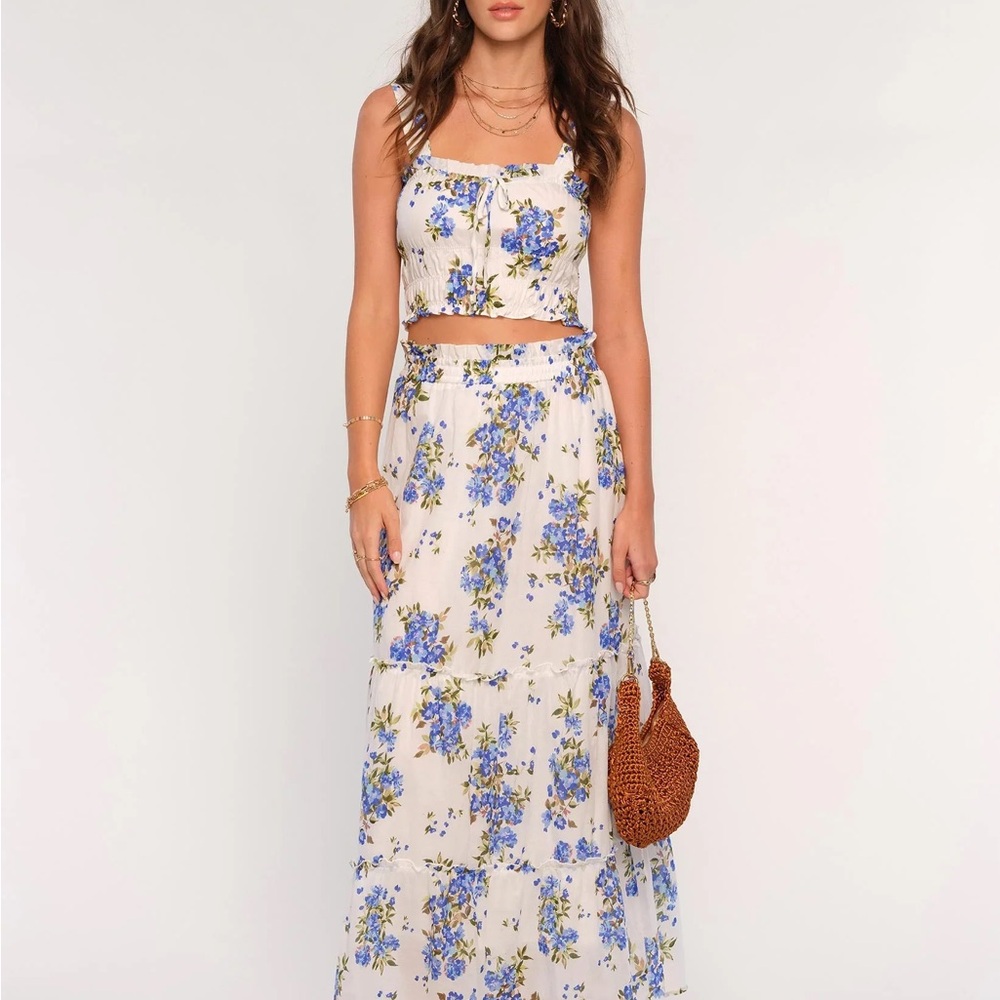 Heartloom Blue and White Floral Skirt Set
